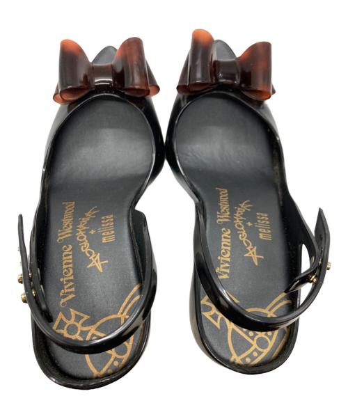 VIVIENNE WESTWOOD ANGLOMANIA+melissa（ヴィヴィアンウエストウッド アングロマニア メリッサ）VIVIENNE WESTWOOD ANGLOMANIA+melissa (ヴィヴィアンウエストウッド アングロマニア メリッサ) ラバーヒールパンプス/ヴィヴィアンウエストウッド アングロマニア メリッサ ブラック サイズ:EUR37の古着・服飾アイテム