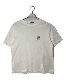 BALENCIAGA（バレンシアガ）の古着「スクエアロゴ半袖Tシャツ」｜ホワイト×グリーン