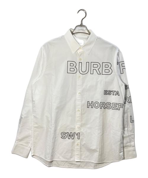 BURBERRY（バーバリー）BURBERRY (バーバリー) ロゴ ホースフェリー 長袖シャツ ホワイト サイズ:Mの古着・服飾アイテム