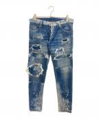 DSQUARED2ディースクエアード）の古着「ダメージデニムパンツ/ディースクエアード/S71LB0269」｜ブルー
