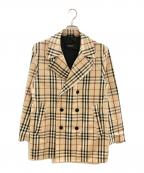 BURBERRY BLACK LABELバーバリーブラックレーベル）の古着「ノヴァチェック柄Pコート/バーバリーブラックレーベル/BMP66-902-42」｜ベージュ