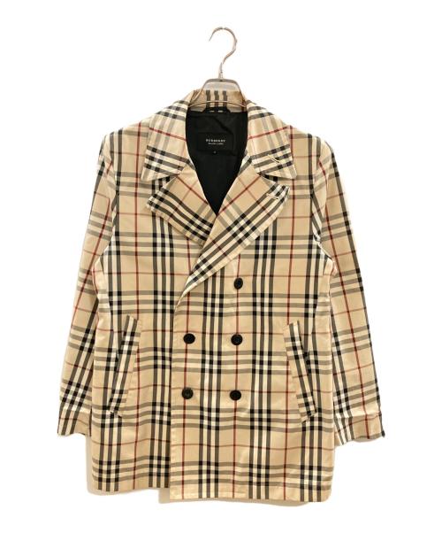 BURBERRY BLACK LABEL（バーバリーブラックレーベル）BURBERRY BLACK LABEL (バーバリーブラックレーベル) ノヴァチェック柄Pコート/バーバリーブラックレーベル/BMP66-902-42 ベージュ サイズ:Ｍの古着・服飾アイテム