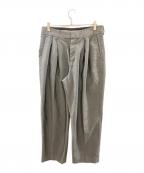 TOMORROW LANDトゥモローランド）の古着「ウールモヘヤトロピカル 2プリーツワイドパンツ/トゥモローランド/63-04-12-04409/CANONICO」｜グレー