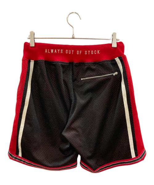 always out of stock（オールウェイズ アウト オブ ストック）always out of stock (オールウェイズ アウト オブ ストック) バスケットハーフパンツ/オールウェイズ アウト オブ ストック レッド×ブラック サイズ:Lの古着・服飾アイテム