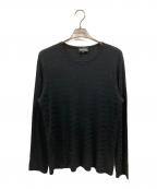 EMPORIO ARMANIエンポリオアルマーニ）の古着「ワッフルニット/エンポリオアルマーニ/M1M33M M133M」｜ブラック