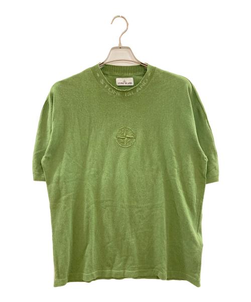STONE ISLAND（ストーンアイランド）STONE ISLAND (ストーンアイランド) 半袖ニット/ストーンアイランド/7615556EA グリーン サイズ:Lの古着・服飾アイテム