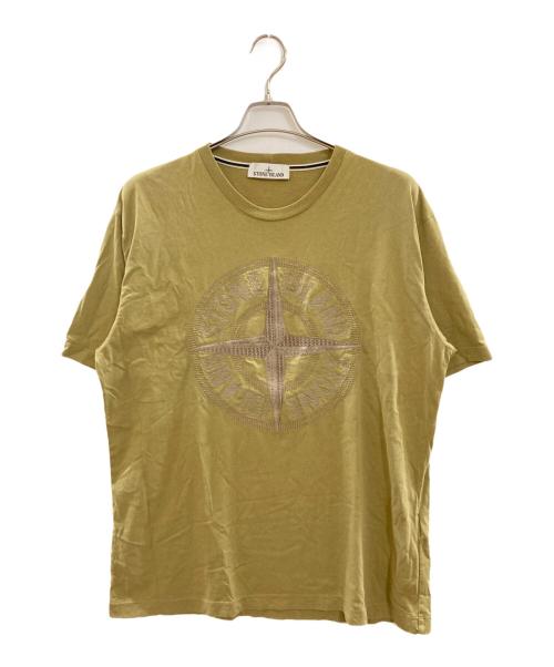 STONE ISLAND（ストーンアイランド）STONE ISLAND (ストーンアイランド) STITCHES THREE' EMBROIDERY Tシャツ/ストーンアイランド/781521580 ベージュ サイズ:XLの古着・服飾アイテム