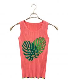 PLEATS PLEASE（プリーツプリーズ）の古着「プリーツブラウス/プリーツプリーズ/PP91-JK573/モンステラ」｜ピンク