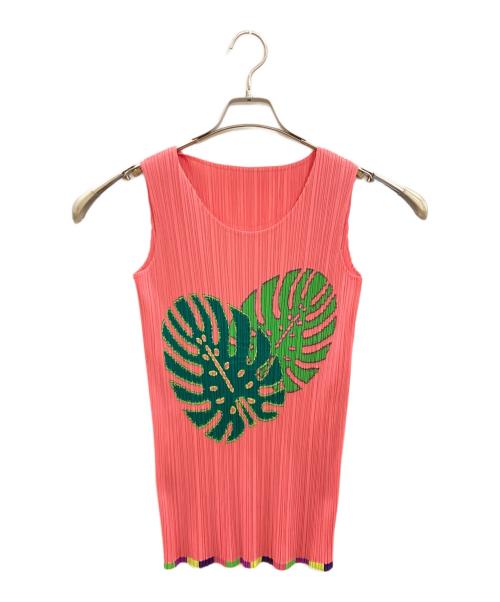 PLEATS PLEASE（プリーツプリーズ）PLEATS PLEASE (プリーツプリーズ) プリーツブラウス/プリーツプリーズ/PP91-JK573/モンステラ ピンク サイズ:Ｌの古着・服飾アイテム