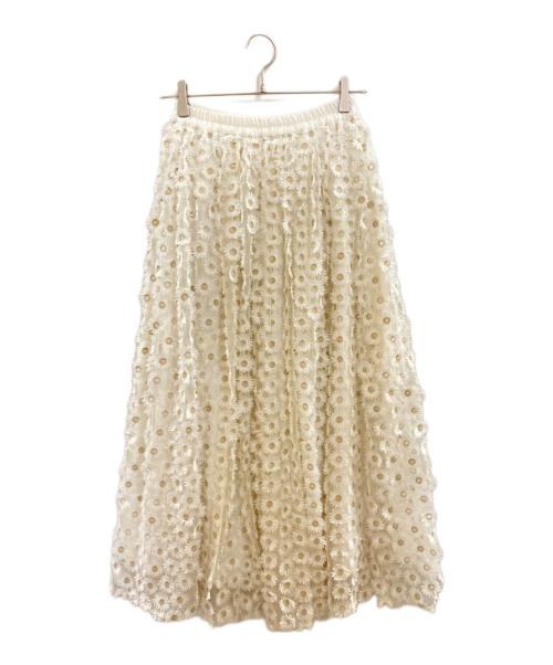 OBLI（オブリ）OBLI (オブリ) フラワーデザインスカート/オブリ ホワイト サイズ:1の古着・服飾アイテム