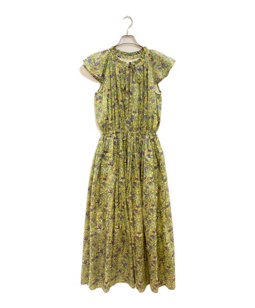 OBLI（オブリ）OBLI (オブリ) 総柄ワンピース/オブリ イエロー×パープル サイズ:Mの古着・服飾アイテム