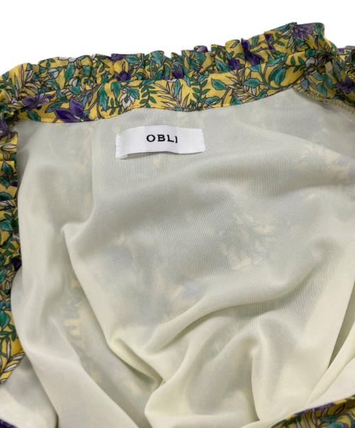 OBLI（オブリ）OBLI (オブリ) 総柄ワンピース/オブリ イエロー×パープル サイズ:Mの古着・服飾アイテム