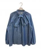 Mila Owenミラオーウェン）の古着「2WAYデニムボウタイブラウス/ミラオーウェン/09WFB251119」｜インディゴ