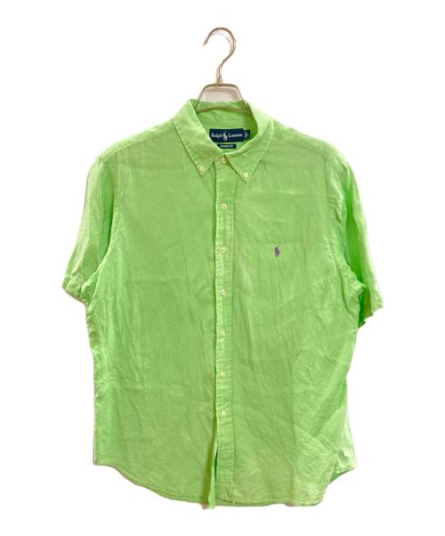 RALPH LAUREN（ラルフローレン）RALPH LAUREN (ラルフローレン) ボタンダウン半袖リネンシャツ/ラルフローレン グリーン サイズ:Lの古着・服飾アイテム