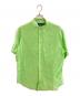 RALPH LAUREN（ラルフローレン）の古着「ボタンダウン半袖リネンシャツ/ラルフローレン」｜グリーン