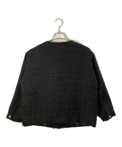 SHIPS any（シップスエニィ）SHIPS any (シップスエニィ) ノーカラーツイードジャケット ネイビー サイズ:FREEの古着・服飾アイテム