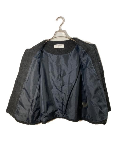 SHIPS any（シップスエニィ）SHIPS any (シップスエニィ) ノーカラーツイードジャケット ネイビー サイズ:FREEの古着・服飾アイテム