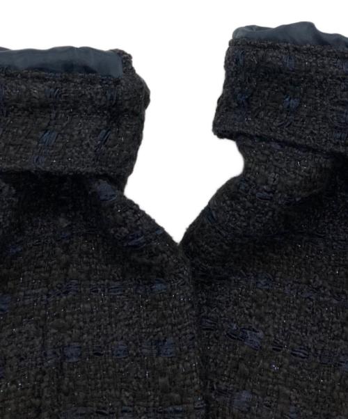 SHIPS any（シップスエニィ）SHIPS any (シップスエニィ) ノーカラーツイードジャケット ネイビー サイズ:FREEの古着・服飾アイテム