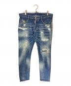 DSQUARED2ディースクエアード）の古着「ダメージ加工デニムパンツ/S71LB0720 S30664/ディースクエアード」｜インディゴ