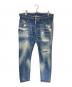 DSQUARED2（ディースクエアード）の古着「ダメージ加工デニムパンツ/S71LB0720 S30664/ディースクエアード」｜インディゴ