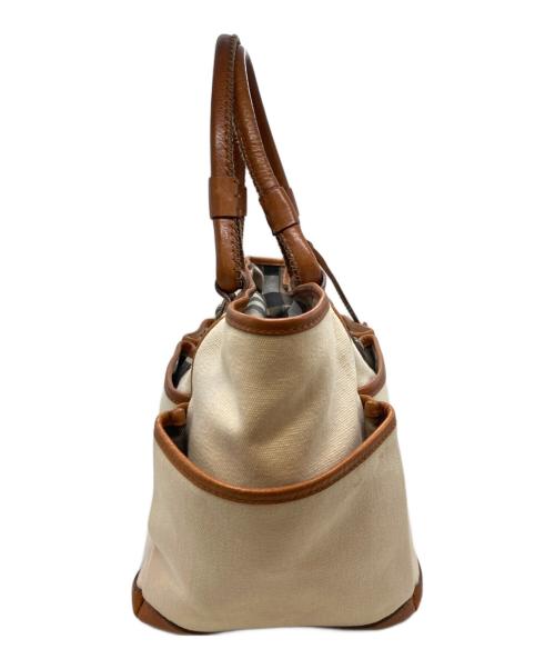 BURBERRY LONDON（バーバリーロンドン）BURBERRY LONDON (バーバリーロンドン) 裏地ノバチェックレザーキャンバストートバッグ/バーバリーロンドン アイボリーの古着・服飾アイテム