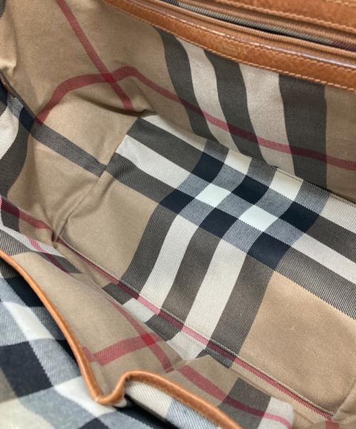 BURBERRY LONDON（バーバリーロンドン）BURBERRY LONDON (バーバリーロンドン) 裏地ノバチェックレザーキャンバストートバッグ/バーバリーロンドン アイボリーの古着・服飾アイテム
