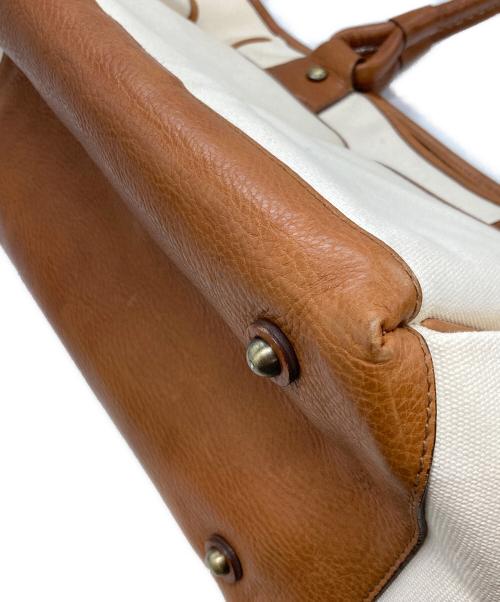 BURBERRY LONDON（バーバリーロンドン）BURBERRY LONDON (バーバリーロンドン) 裏地ノバチェックレザーキャンバストートバッグ/バーバリーロンドン アイボリーの古着・服飾アイテム