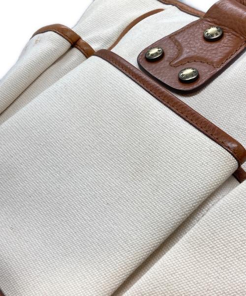 BURBERRY LONDON（バーバリーロンドン）BURBERRY LONDON (バーバリーロンドン) 裏地ノバチェックレザーキャンバストートバッグ/バーバリーロンドン アイボリーの古着・服飾アイテム