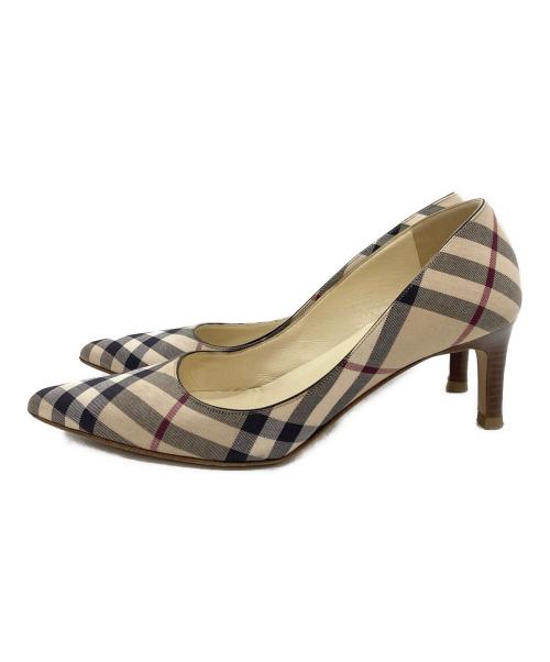 BURBERRY（バーバリー）BURBERRY (バーバリー) ノバチェックヒールパンプス/バーバリー ベージュ サイズ:35 1/2の古着・服飾アイテム