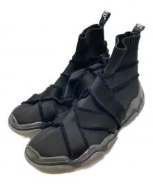 RED VALENTINO（レッドヴァレンティノ）の古着「ハイカット グラムラン リボンスニーカー/レッドヴァレンティノ/UQ2S0B89」｜ブラック