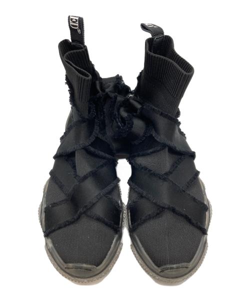 RED VALENTINO（レッドヴァレンティノ）RED VALENTINO (レッドヴァレンティノ) ハイカット グラムラン リボンスニーカー/レッドヴァレンティノ/UQ2S0B89 ブラック サイズ:36の古着・服飾アイテム