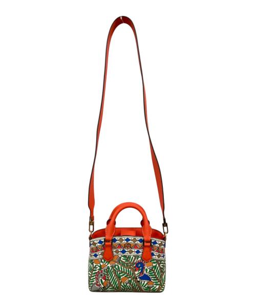 TORY BURCH（トリーバーチ）TORY BURCH (トリーバーチ) ROBINSON PRINTED TOP-HANDLE MINI/トリーバーチ/64000 0120 オレンジ×グリーンの古着・服飾アイテム