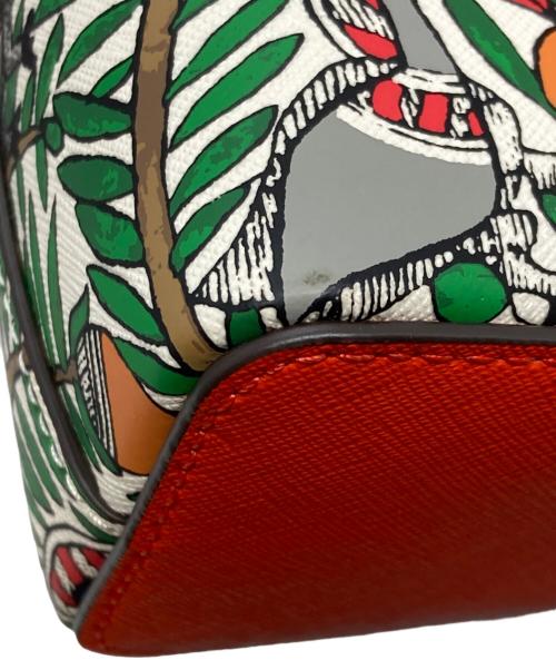 TORY BURCH（トリーバーチ）TORY BURCH (トリーバーチ) ROBINSON PRINTED TOP-HANDLE MINI/トリーバーチ/64000 0120 オレンジ×グリーンの古着・服飾アイテム