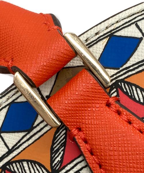 TORY BURCH（トリーバーチ）TORY BURCH (トリーバーチ) ROBINSON PRINTED TOP-HANDLE MINI/トリーバーチ/64000 0120 オレンジ×グリーンの古着・服飾アイテム