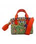 TORY BURCH（トリーバーチ）の古着「ROBINSON PRINTED TOP-HANDLE MINI/トリーバーチ/64000 0120」｜オレンジ×グリーン