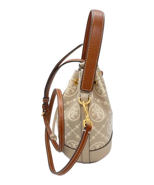 TORY BURCH（トリーバーチ）TORY BURCH (トリーバーチ) エンボスミニバケットバッグ/Monogram Bucket Bag/トリーバーチ/10011448 ベージュの古着・服飾アイテム