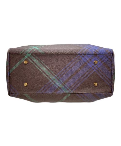 Vivienne Westwood（ヴィヴィアンウエストウッド）Vivienne Westwood (ヴィヴィアンウエストウッド) ダービーチェックミニボストンバッグ/ヴィヴィアンウエストウッド ブラウン×ブルーの古着・服飾アイテム