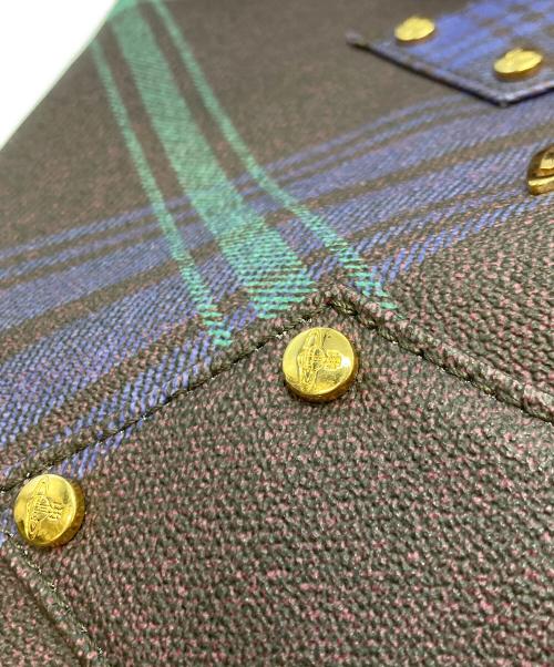 Vivienne Westwood（ヴィヴィアンウエストウッド）Vivienne Westwood (ヴィヴィアンウエストウッド) ダービーチェックミニボストンバッグ/ヴィヴィアンウエストウッド ブラウン×ブルーの古着・服飾アイテム