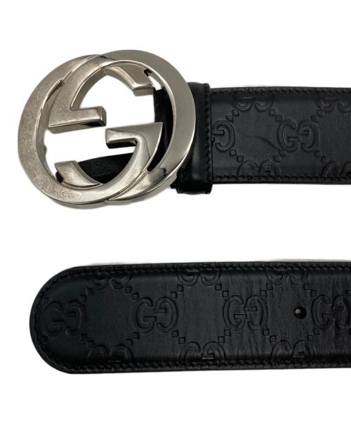 GUCCI（グッチ）GUCCI (グッチ) インターロッキングG バックル付き ベルト/グッチ/411924/525040 ブラックの古着・服飾アイテム