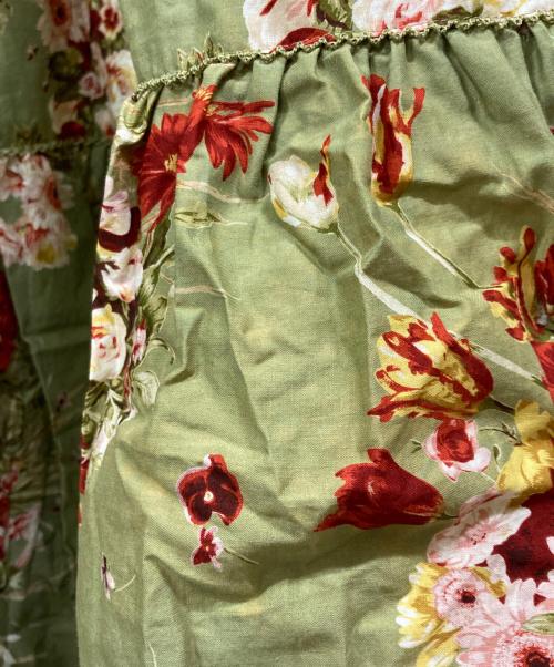 PINK HOUSE（ピンクハウス）PINK HOUSE (ピンクハウス) 花柄半袖ブラウスワンピース/ピンクハウス/P010EFA10 B グリーン×レッド サイズ:Freeの古着・服飾アイテム