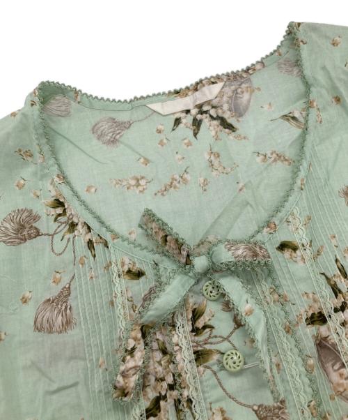 PINK HOUSE（ピンクハウス）PINK HOUSE (ピンクハウス) 半袖ブラウスワンピース/ピンクハウス/P015EFA04 B ライトグリーン サイズ:Freeの古着・服飾アイテム