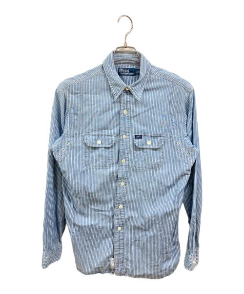 POLO RALPH LAUREN（ポロ・ラルフローレン）POLO RALPH LAUREN (ポロ・ラルフローレン) チンスト付きストライプシャツ/ポロ・ラルフローレン/1033961JJZM/NAVAL SURPLUS ブルー サイズ:Ｍの古着・服飾アイテム