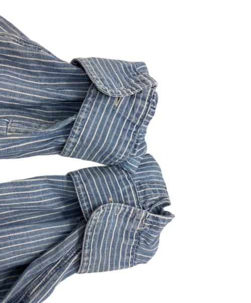 POLO RALPH LAUREN（ポロ・ラルフローレン）POLO RALPH LAUREN (ポロ・ラルフローレン) チンスト付きストライプシャツ/ポロ・ラルフローレン/1033961JJZM/NAVAL SURPLUS ブルー サイズ:Ｍの古着・服飾アイテム