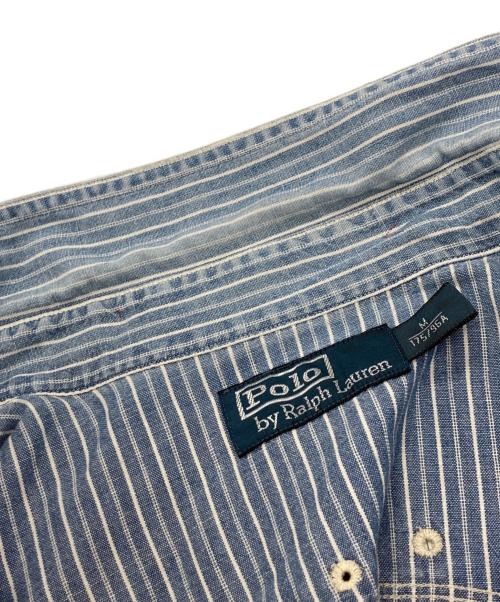 POLO RALPH LAUREN（ポロ・ラルフローレン）POLO RALPH LAUREN (ポロ・ラルフローレン) チンスト付きストライプシャツ/ポロ・ラルフローレン/1033961JJZM/NAVAL SURPLUS ブルー サイズ:Ｍの古着・服飾アイテム