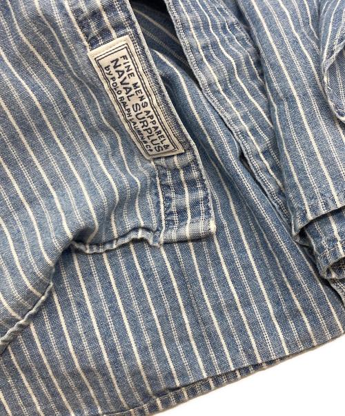 POLO RALPH LAUREN（ポロ・ラルフローレン）POLO RALPH LAUREN (ポロ・ラルフローレン) チンスト付きストライプシャツ/ポロ・ラルフローレン/1033961JJZM/NAVAL SURPLUS ブルー サイズ:Ｍの古着・服飾アイテム