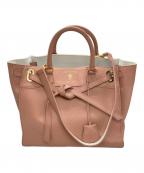 A.D.M.J.エーディーエムジェイ）の古着「2WAYレザートートバッグ/エーディーエムジェイ」｜ピンク×ホワイト