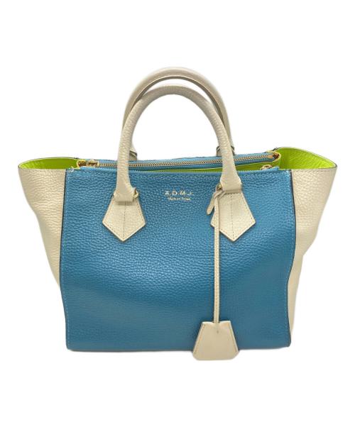 A.D.M.J.（エーディーエムジェイ）A.D.M.J. (エーディーエムジェイ) レザーバッグ/エーディーエムジェイ/14SA01006 ブルー×ホワイトの古着・服飾アイテム