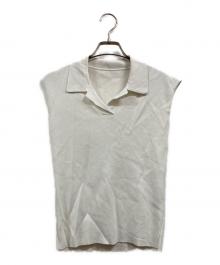 JENNE（ジェンヌ）の古着「フレンチスリーブサマーニット」｜ホワイト