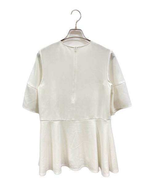 M-premierBLACK（エムプルミエブラック）M-premierBLACK (エムプルミエブラック) コクーンスリーブペプラムブラウス/エムプルミエブラック/C337-022 ホワイト サイズ:34の古着・服飾アイテム