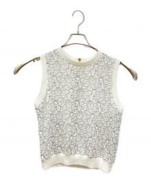 OBLI（オブリ）の古着「レースノースリーブブラウス/オブリ」｜ホワイト